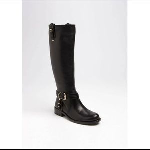 Vince Canuto Perfect Black Boots with Gold Buckle